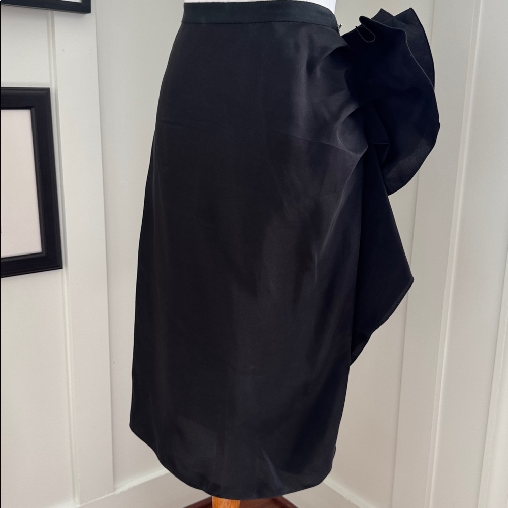 Lanvin 2007 Black Silk Skirt Size 40 - Picture 5 of 12